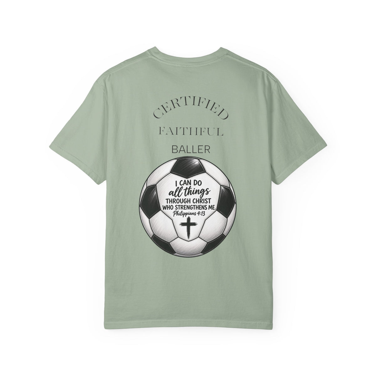 Faith Soccer T‑Shirt – “I Can Do All Things” Christian Soccer Tee