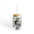 16oz Glass Sipper Jar with Bamboo Lid – CR7 Soccer Player Design
