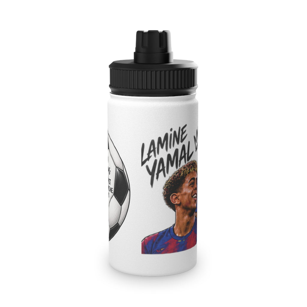 Soccer Player Stainless Steel Water Bottle — Sports Lid, Team Jersey Graphic