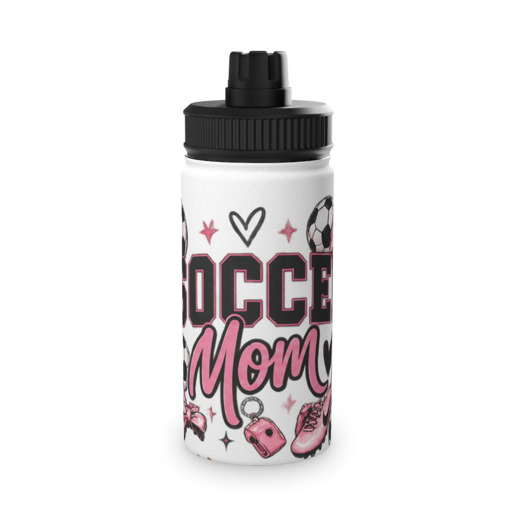 Soccer Mom / Player Water Bottle | Pink Bow Sports Lid