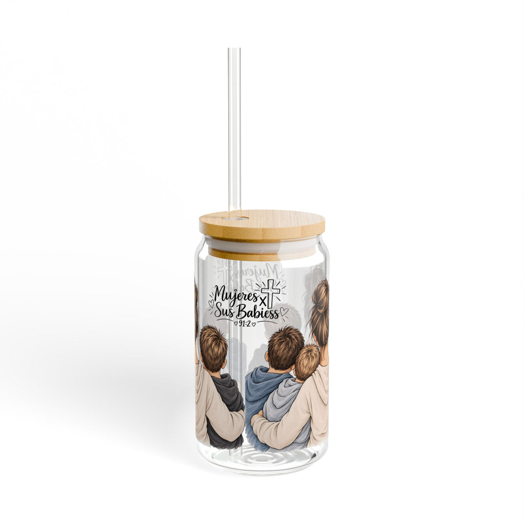 Copy of Mujeres x Sus Bebes 16oz Sipper Glass | Religious Cross Scripture 91:2