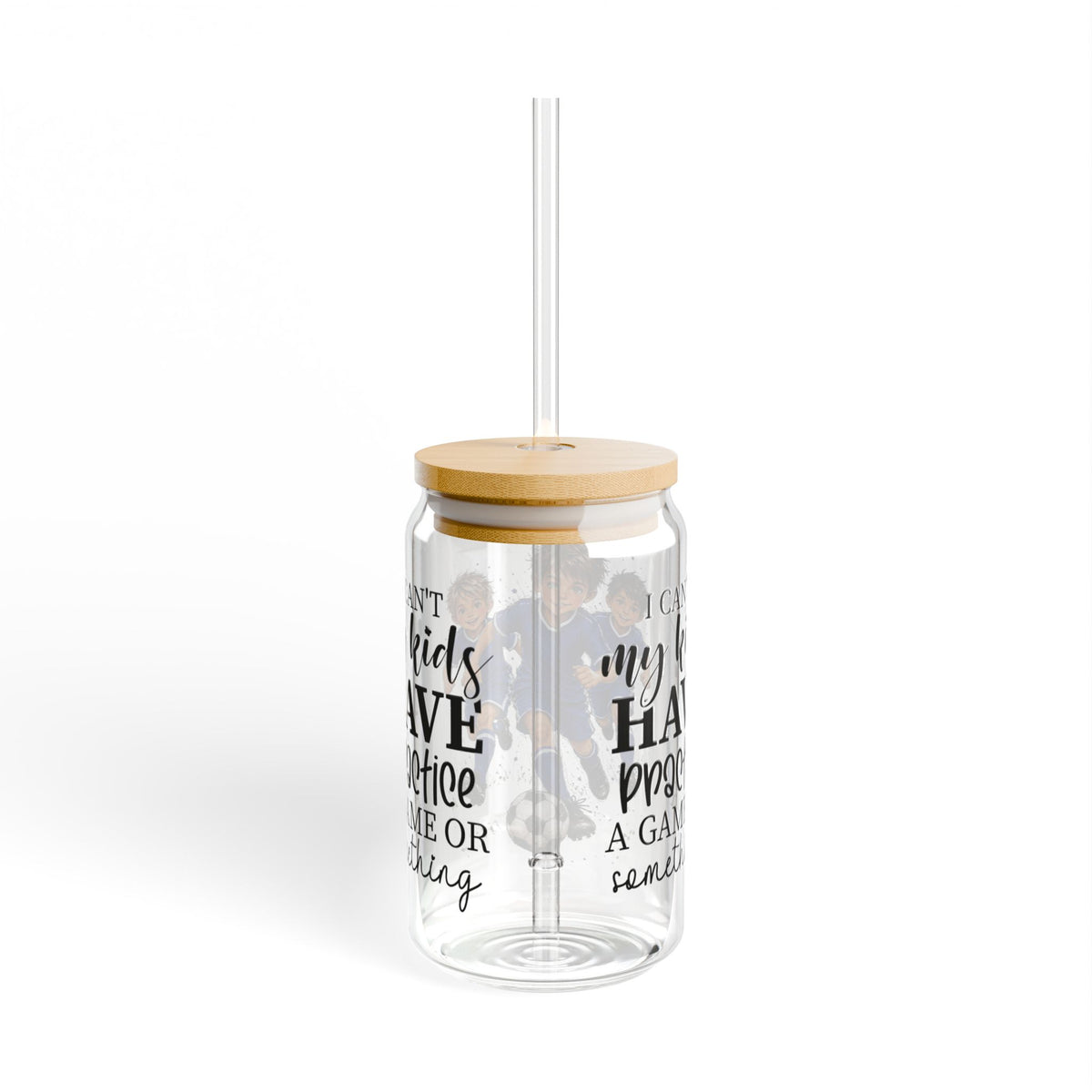 Soccer Mom Sipper Glass, 16oz | Bamboo Lid Straw Tumbler