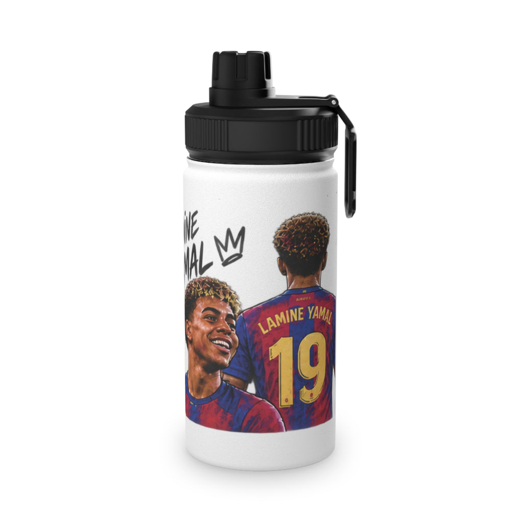 Soccer Player Stainless Steel Water Bottle — Sports Lid, Team Jersey Graphic