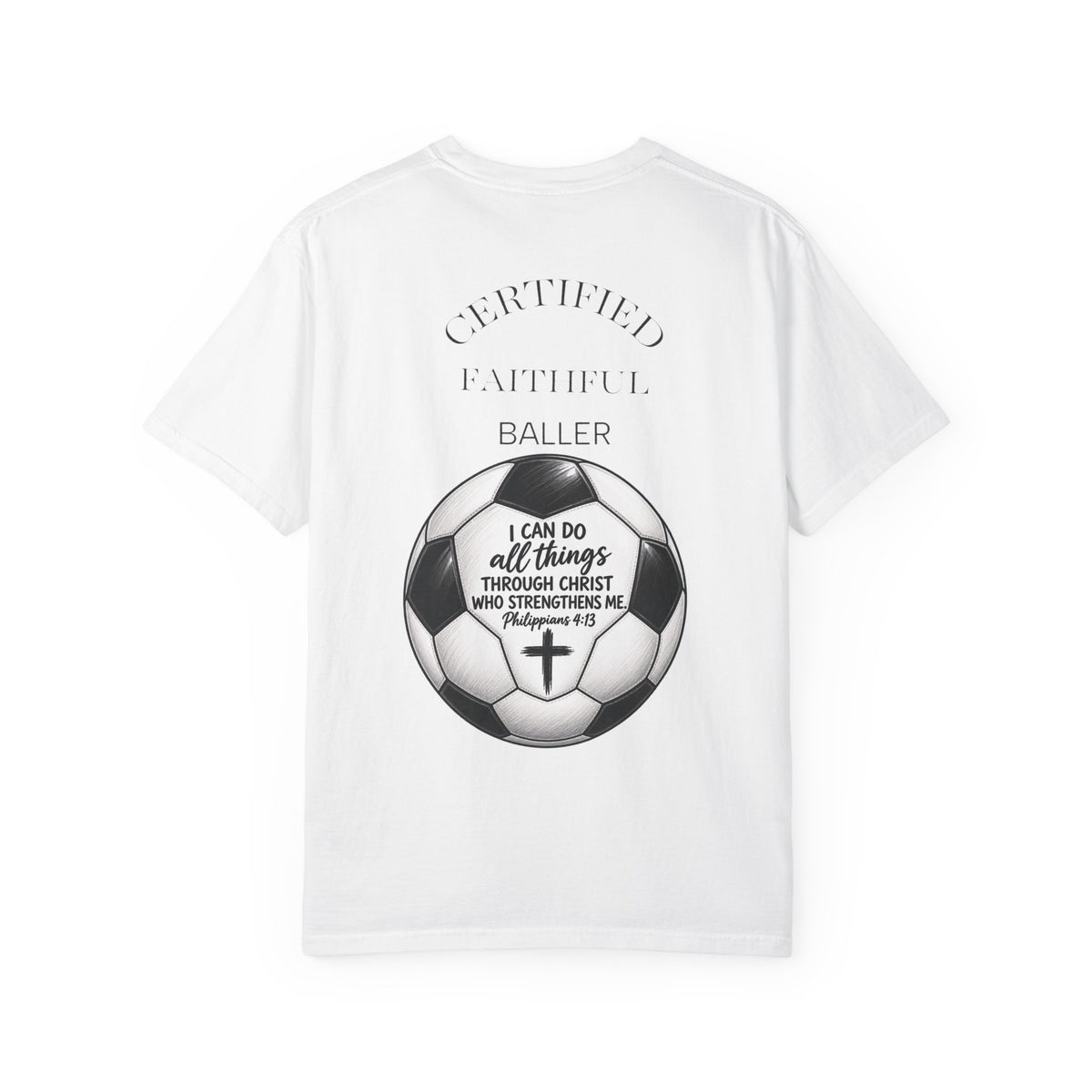 Faith Soccer T‑Shirt – “I Can Do All Things” Christian Soccer Tee