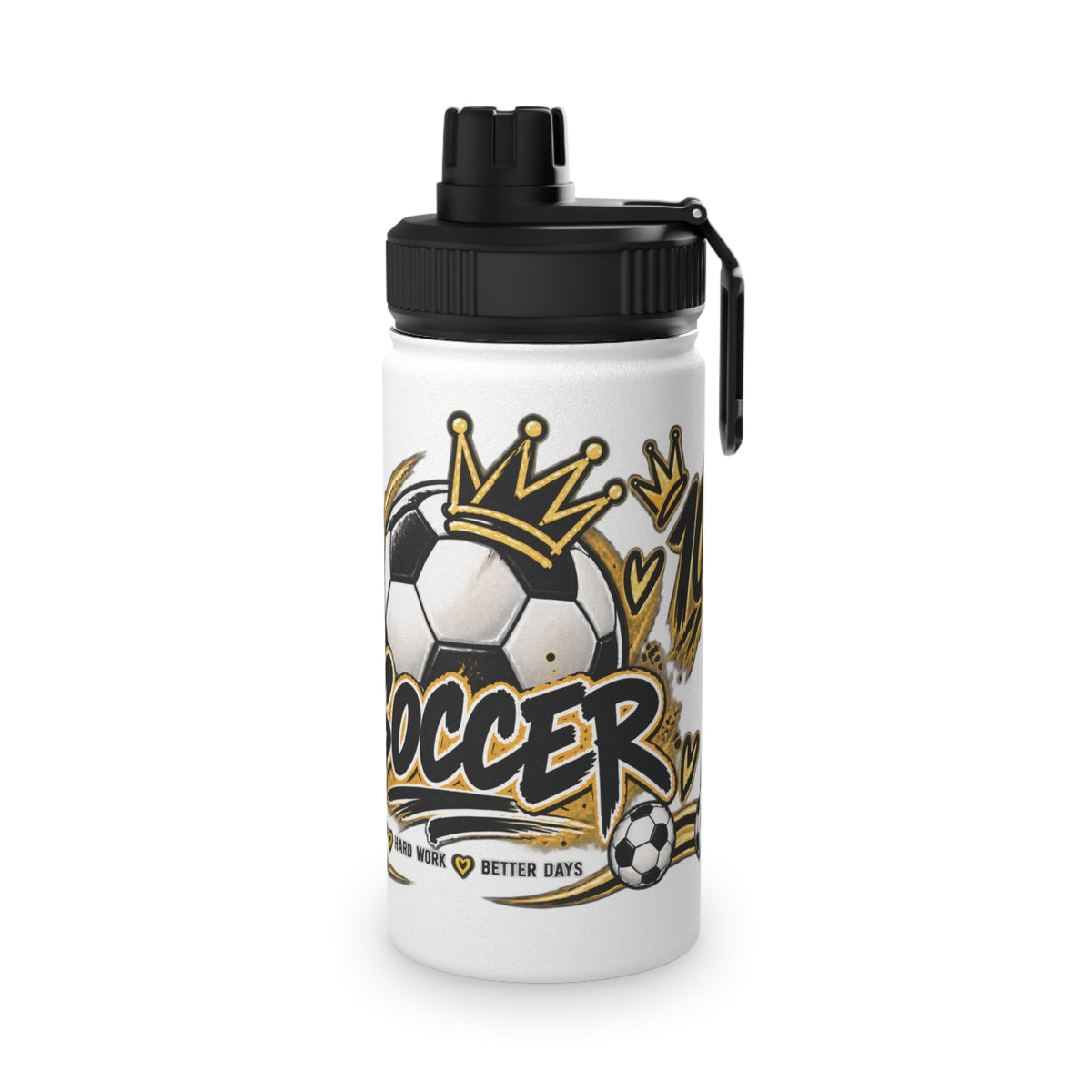 Soccer Water Bottle — 'Eat Sleep Soccer Repeat' Stainless Steel Sports Bottle