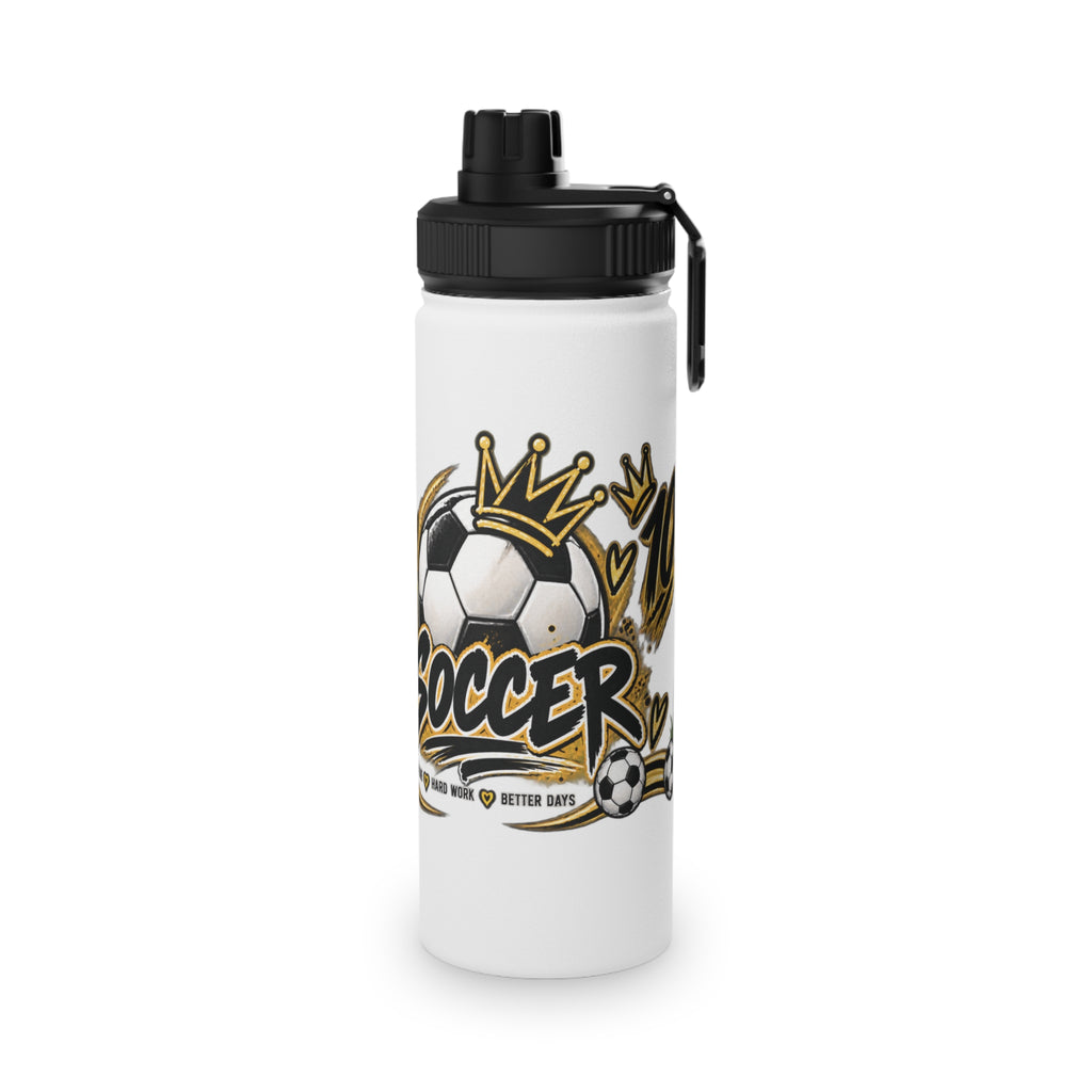 Soccer Water Bottle — 'Eat Sleep Soccer Repeat' Stainless Steel Sports Bottle