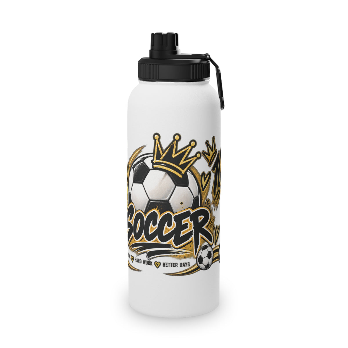 Soccer Water Bottle — 'Eat Sleep Soccer Repeat' Stainless Steel Sports Bottle