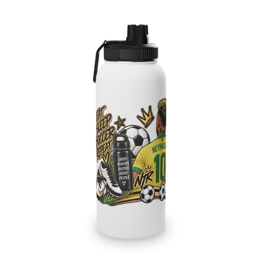 Soccer Water Bottle — 'Eat Sleep Soccer Repeat' Stainless Steel Sports Bottle
