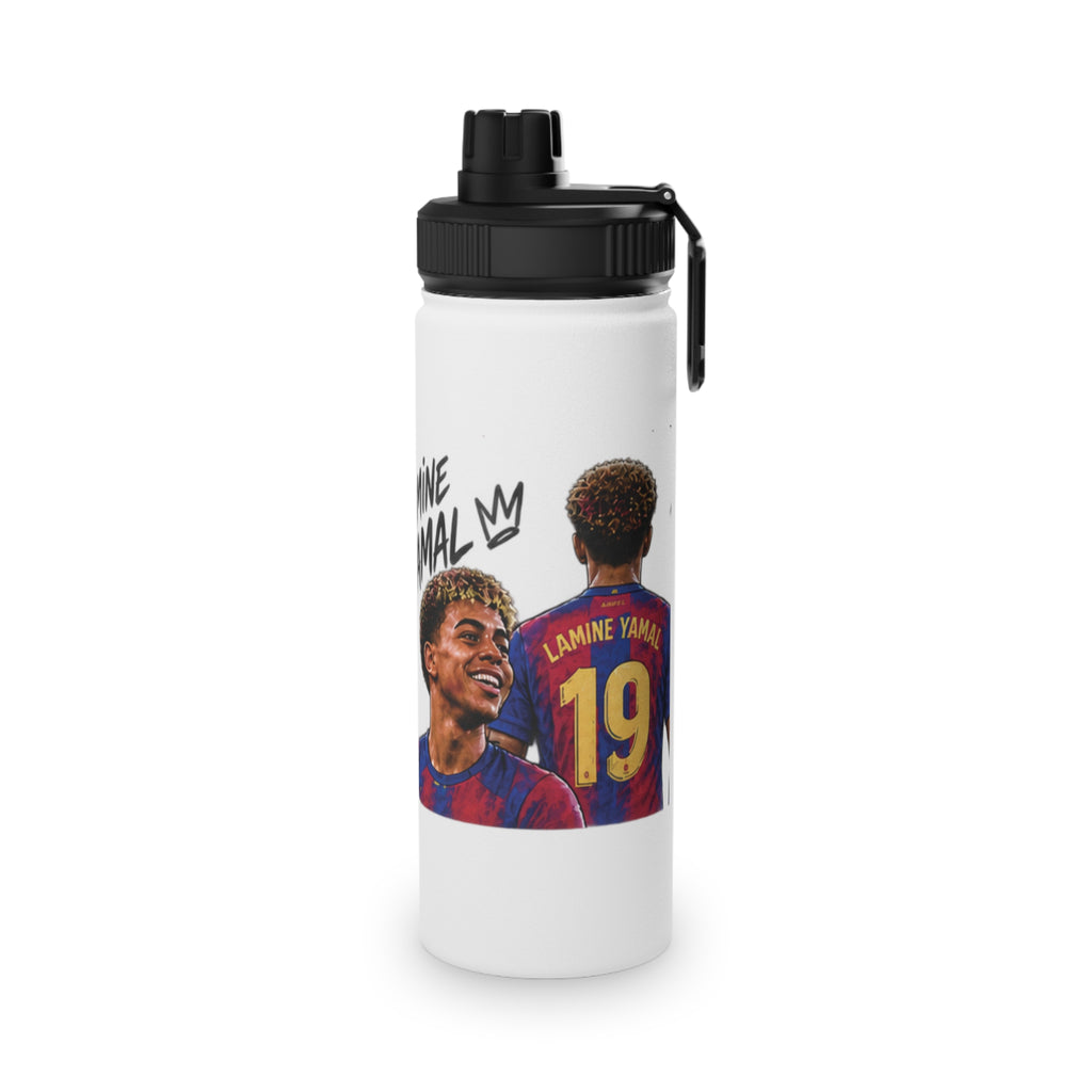 Soccer Player Stainless Steel Water Bottle — Sports Lid, Team Jersey Graphic