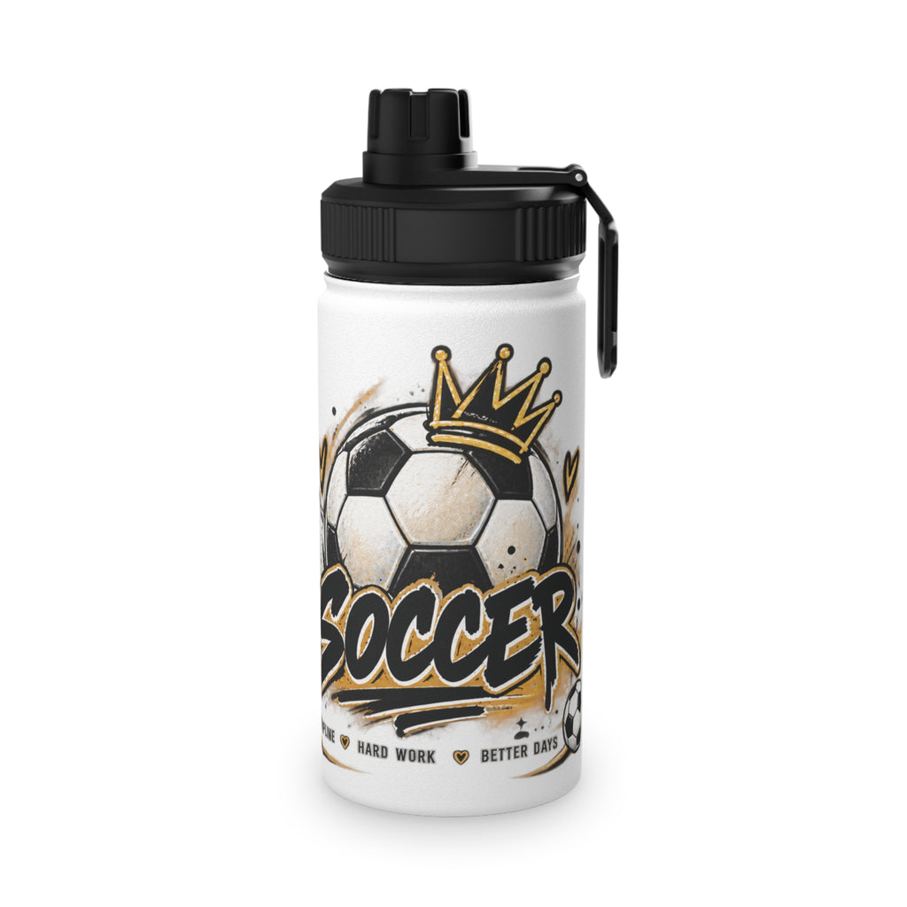 Soccer Stainless Steel Water Bottle — 'Eat Sleep Soccer Repeat' Sports Bottle (Ronaldo #7 Design)