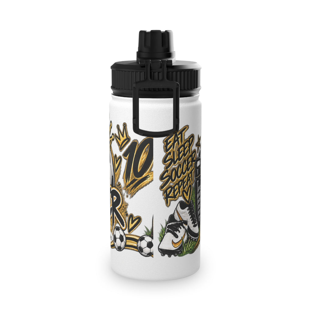 Soccer Water Bottle — 'Eat Sleep Soccer Repeat' Stainless Steel Sports Bottle