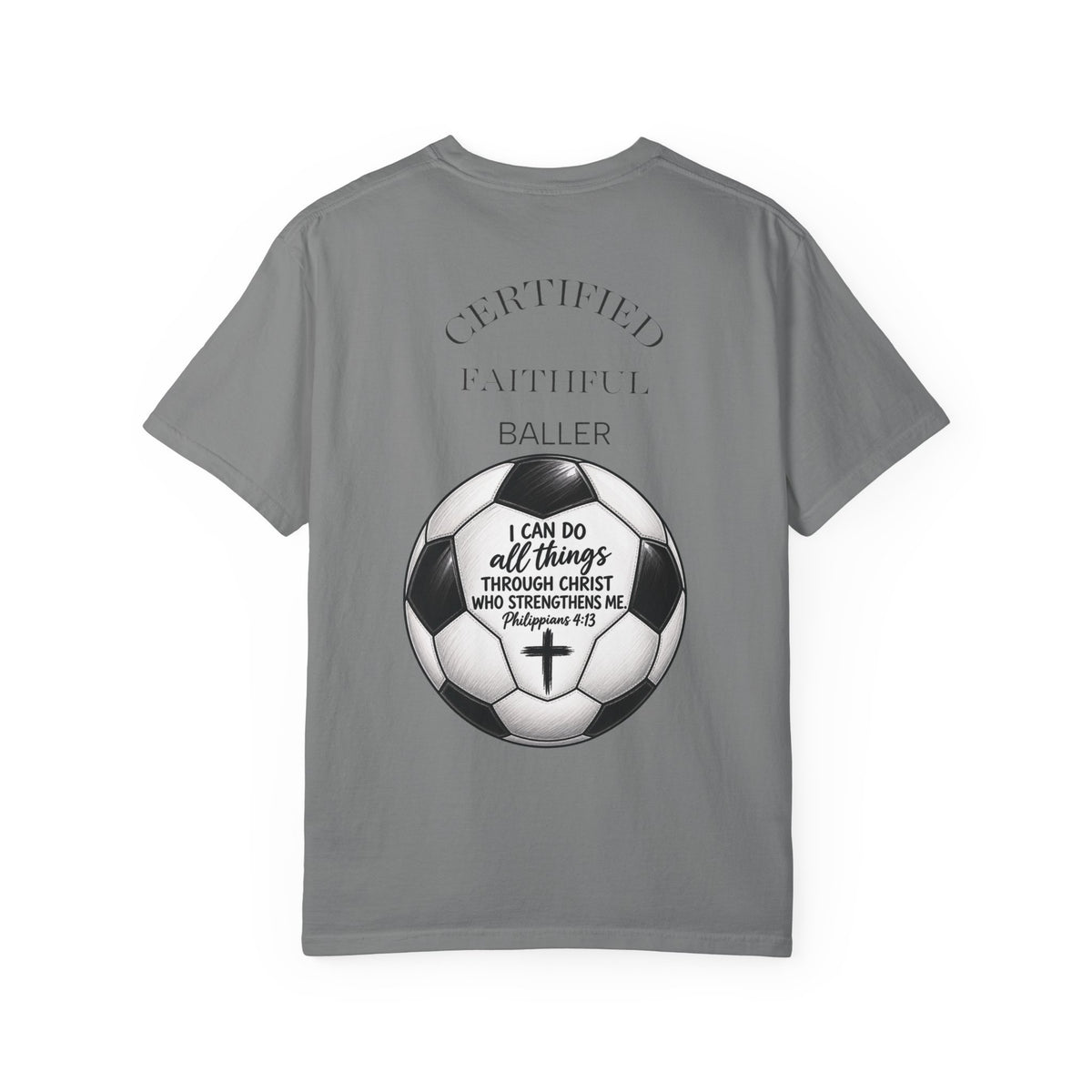 Faith Soccer T‑Shirt – “I Can Do All Things” Christian Soccer Tee