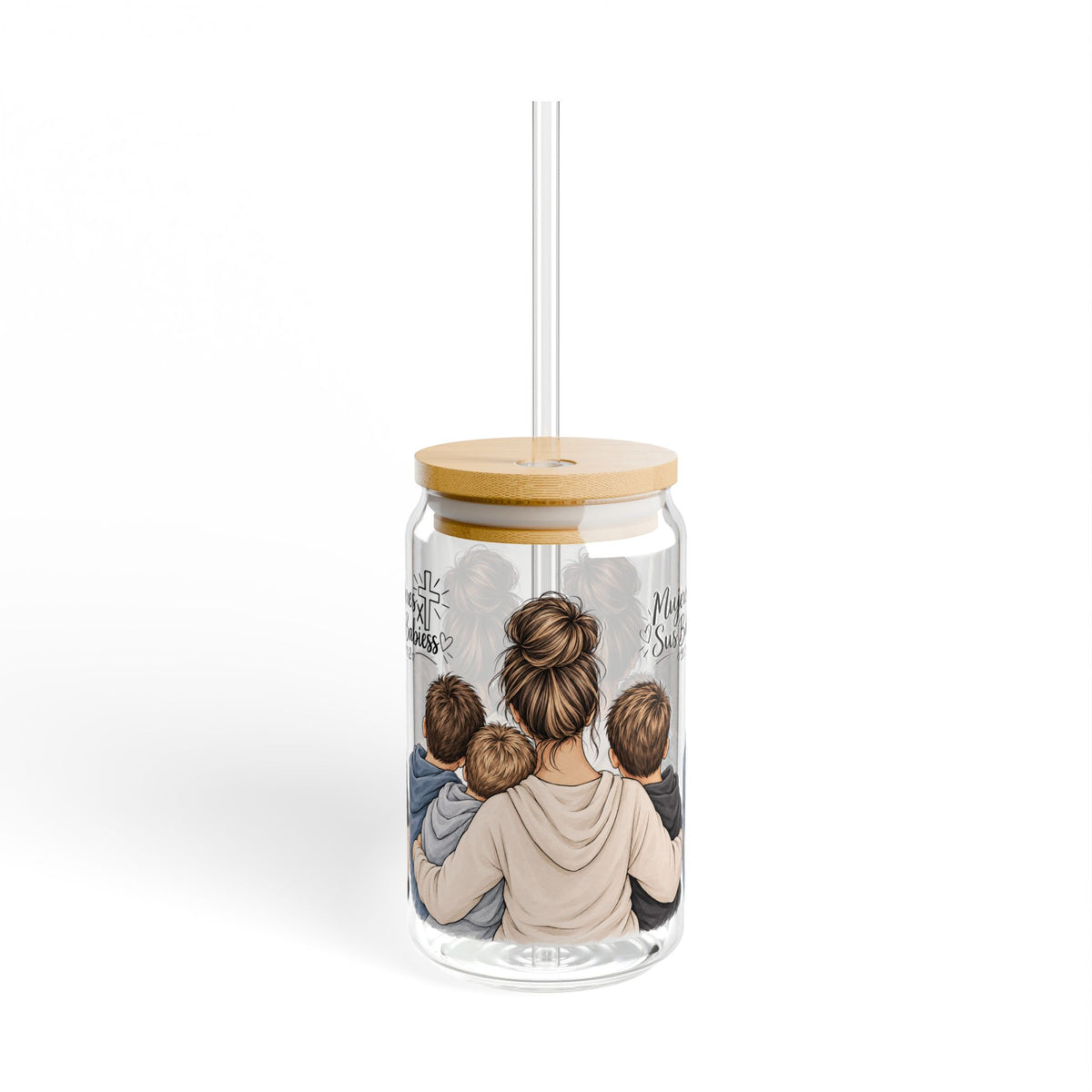 Copy of Mujeres x Sus Bebes 16oz Sipper Glass | Religious Cross Scripture 91:2