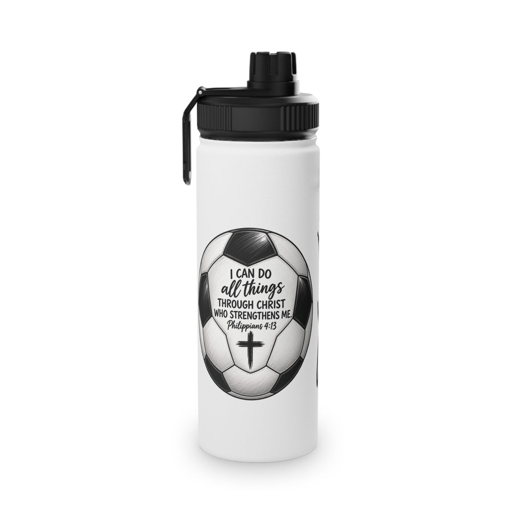 Soccer Graphic Stainless Steel Water Bottle – Sports Lid "Eat Sleep Soccer Repeat"
