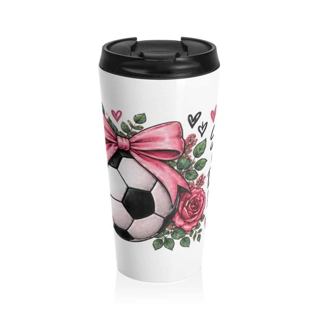 Soccer Coach Stainless Steel Travel Mug – "It's Just Coffee" Sports Team Tumbler