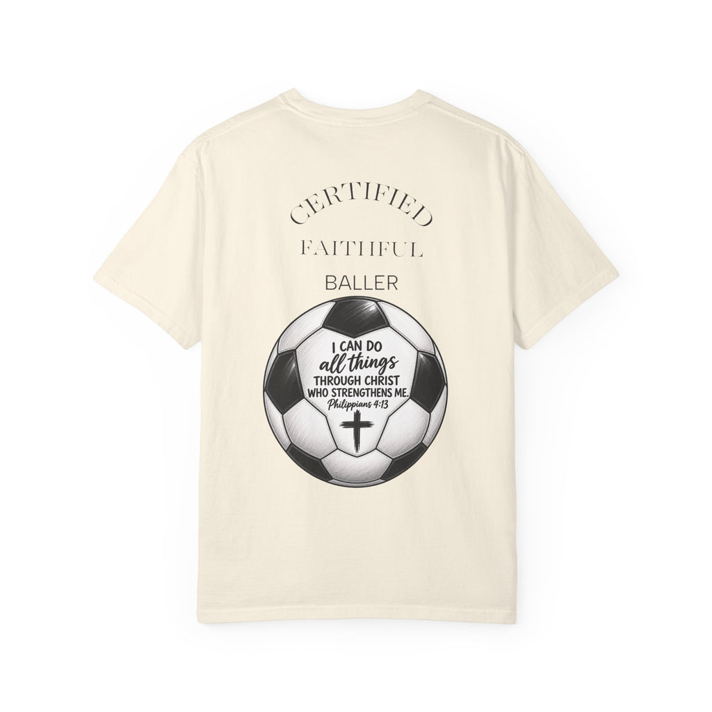 Faith Soccer T‑Shirt – “I Can Do All Things” Christian Soccer Tee