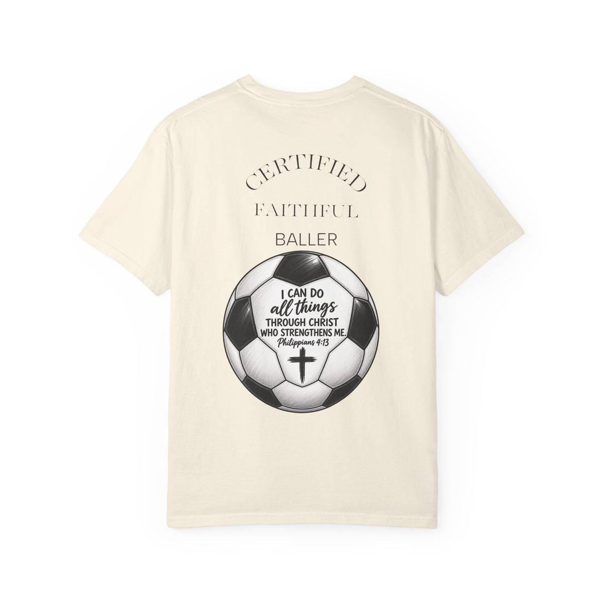 Faith Soccer T‑Shirt – “I Can Do All Things” Christian Soccer Tee